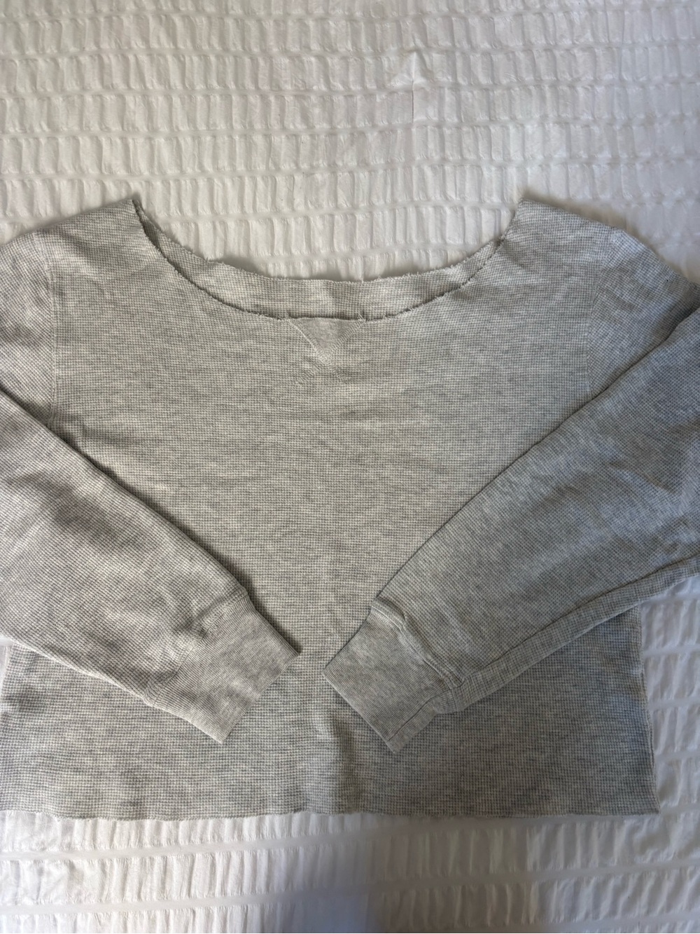 Brandy Melville Light Gray Off-the-Shoulder Sweater